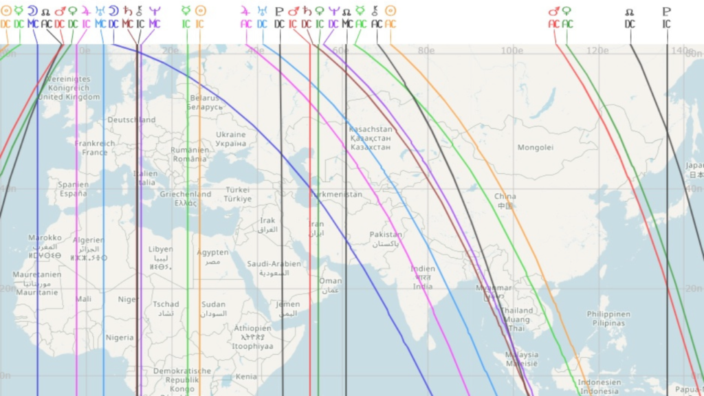 Exemplo Mapa de Astrocartografia
